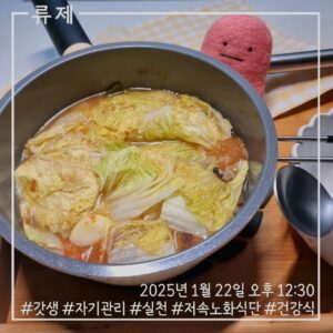 갓생 저속노화식단 영양식 건강한식습관 동기부여 자기관리 식단 건강한삶 ryujex 류제 토마토닭다리살전골 건강한삶