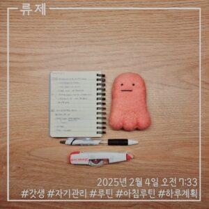 하루계획 갓생 모닝루틴 달성 성취 아날로그인간 ryujex 류제