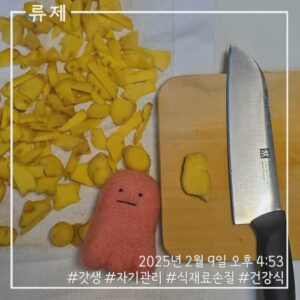 ryujex 류제 갓생 저속노화식단 건강한식습관 건강한삶 동기부여 루틴 식재료손질 생강손질