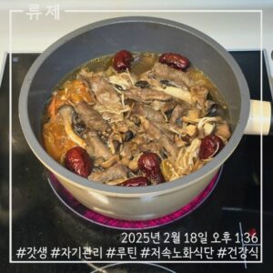 갓생 저속노화식단 영양식 건강한식습관 동기부여 자기관리 식단 건강한삶 ryujex 류제 소고기전골 갤럭시S25울트라