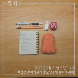 하루계획 갓생 모닝루틴 달성 성취 아날로그인간 ryujex 류제 동기부여
