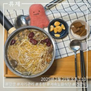 갓생 저속노화식단 영양식 건강한식습관 동기부여 자기관리 식단 건강한삶 ryujex 류제 소고기전골 갤럭시S25울트라