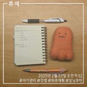 하루계획 갓생 모닝루틴 달성 성취 아날로그인간 ryujex 류제 동기부여