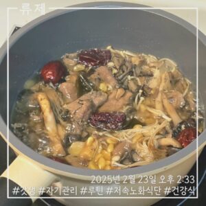 갓생 저속노화식단 영양식 건강한식습관 동기부여 자기관리 식단 건강한삶 ryujex 류제 소고기전골 갤럭시S25울트라