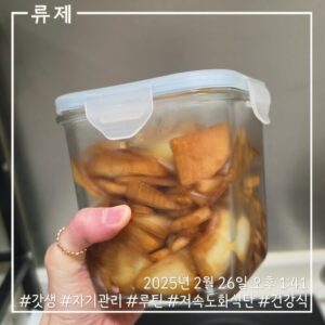 갓생 저속노화식단 영양식 건강한식습관 동기부여 자기관리 식단 건강한삶 ryujex 류제 닭안심전골 갤럭시S25울트라 무우지 짱아찌